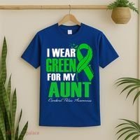 I Wear Green For My Aunt Cerebral Palsy Awareness Feather Cool Gift T-Shirt thumb 2