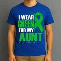I Wear Green For My Aunt Cerebral Palsy Awareness Feather Cool Gift T-Shirt thumb 3