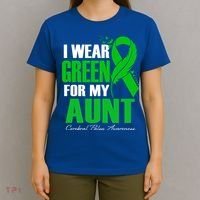 I Wear Green For My Aunt Cerebral Palsy Awareness Feather Cool Gift T-Shirt thumb 4
