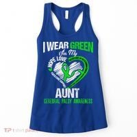 I Wear Green For My Aunt Cerebral Palsy Green Ribbon Gift Women's Tank Top thumb 0