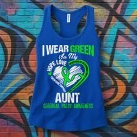 I Wear Green For My Aunt Cerebral Palsy Green Ribbon Gift Women's Tank Top thumb 3
