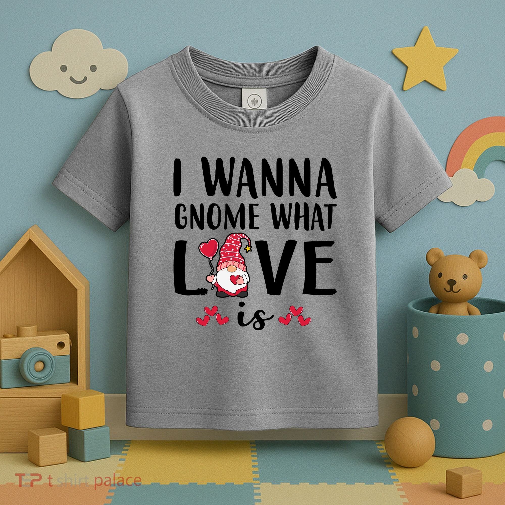 I Wanna Gnome What Love Is Valentine Day Toddler T-Shirt