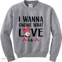 I Wanna Gnome What Love Is Valentine Day Kids Sweatshirt thumb 0