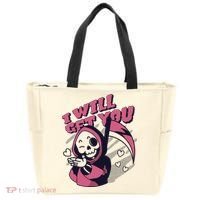 I Will Get You Grim Reaper Cute Gift Tote Bag thumb 0