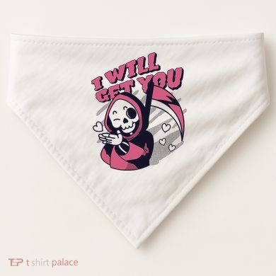 I Will Get You Grim Reaper Cute Gift USA-Made Doggie Bandana