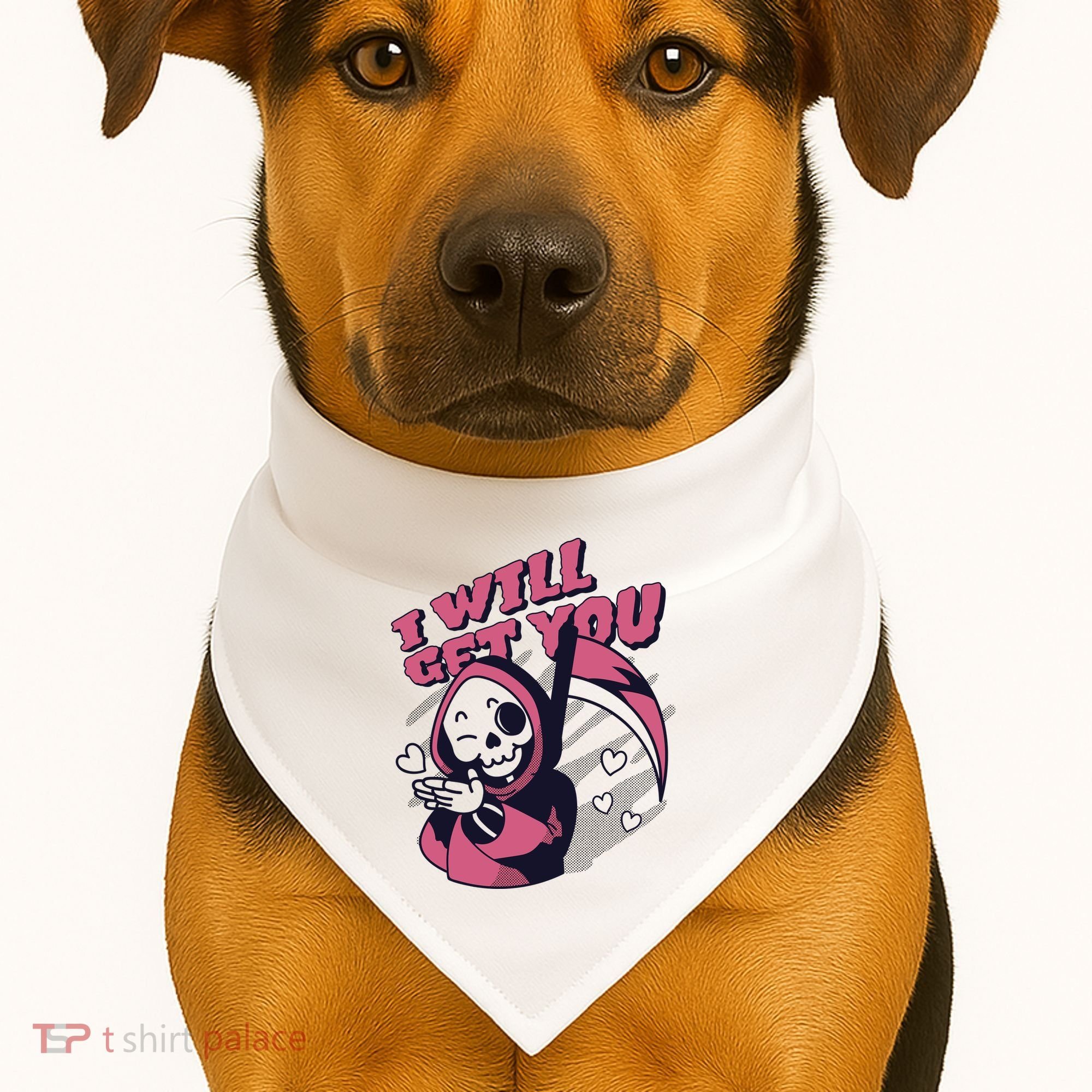 I Will Get You Grim Reaper Cute Gift USA-Made Doggie Bandana