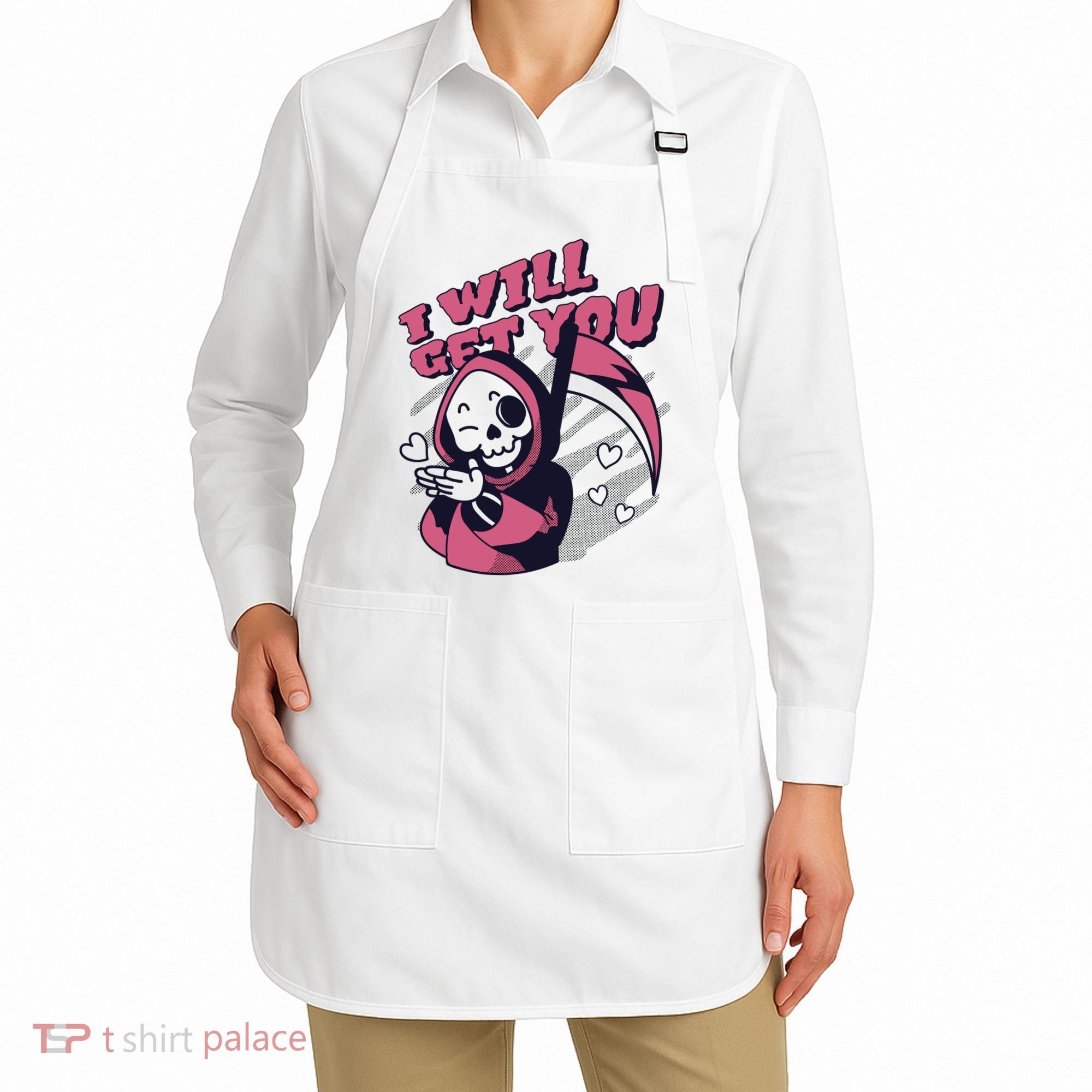 I Will Get You Grim Reaper Cute Gift Apron