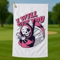 I Will Get You Grim Reaper Cute Gift Golf Towel thumb 1