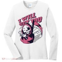 I Will Get You Grim Reaper Cute Gift Women's Long Sleeve Shirt thumb 0