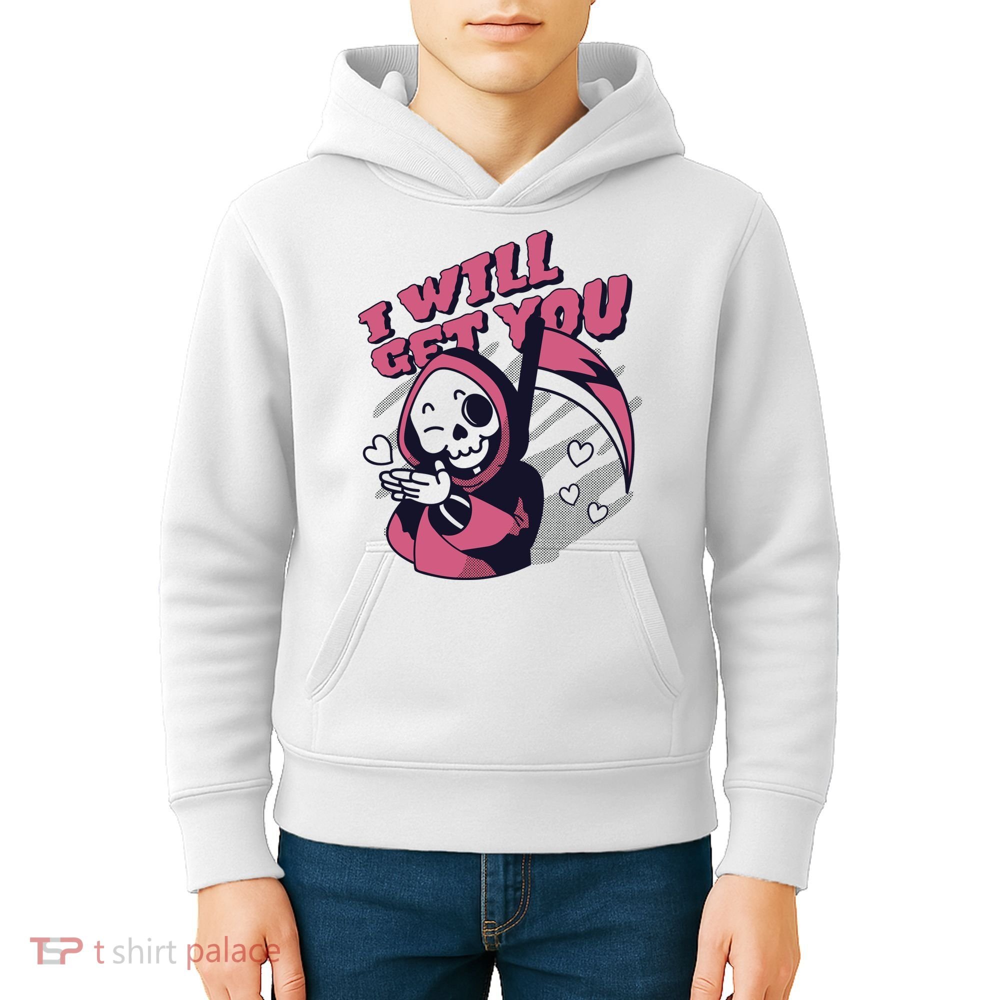 I Will Get You Grim Reaper Cute Gift Kids Hoodie