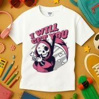 I Will Get You Grim Reaper Cute Gift Kids T-Shirt thumb 3