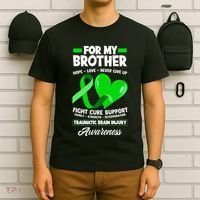 I Wear Green For My Brother TBI Brain Injury Awareness T-Shirt thumb 6