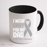I Wear Gray For My Dad Brain Cancer Awareness Gift Coffee Mug thumb 1