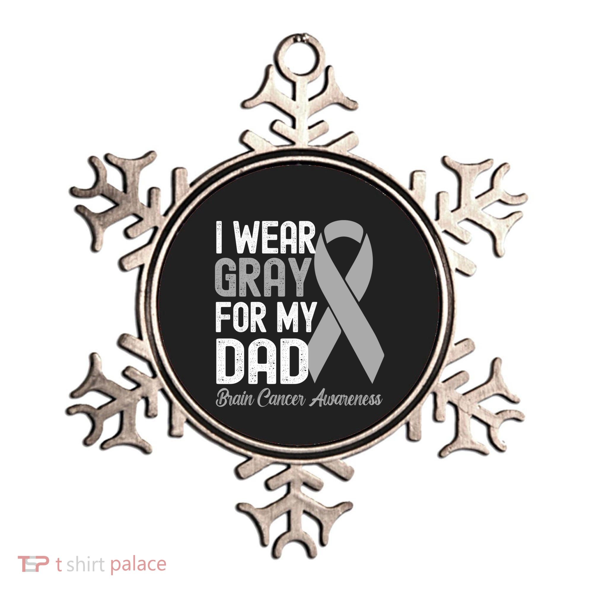 I Wear Gray For My Dad Brain Cancer Awareness Gift Ornament