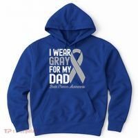 I Wear Gray For My Dad Brain Cancer Awareness Gift Hoodie thumb 0