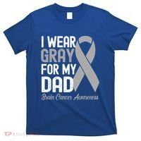 I Wear Gray For My Dad Brain Cancer Awareness Gift T-Shirt thumb 0
