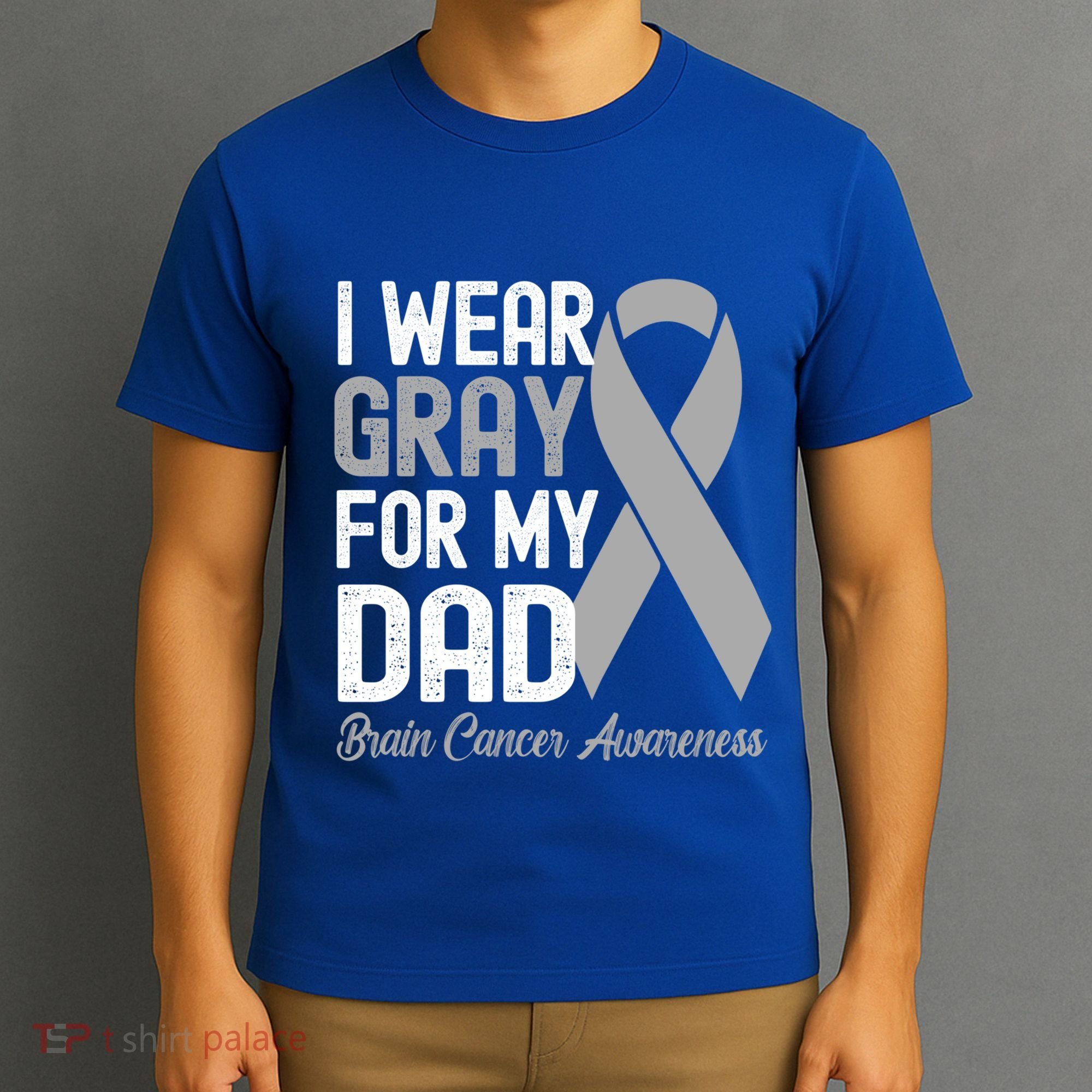 I Wear Gray For My Dad Brain Cancer Awareness Gift T-Shirt