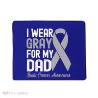 I Wear Gray For My Dad Brain Cancer Awareness Gift Mousepad thumb 0