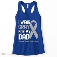 I Wear Gray For My Dad Brain Cancer Awareness Gift Women's Tank Top thumb 0