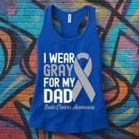 I Wear Gray For My Dad Brain Cancer Awareness Gift Women's Tank Top thumb 3