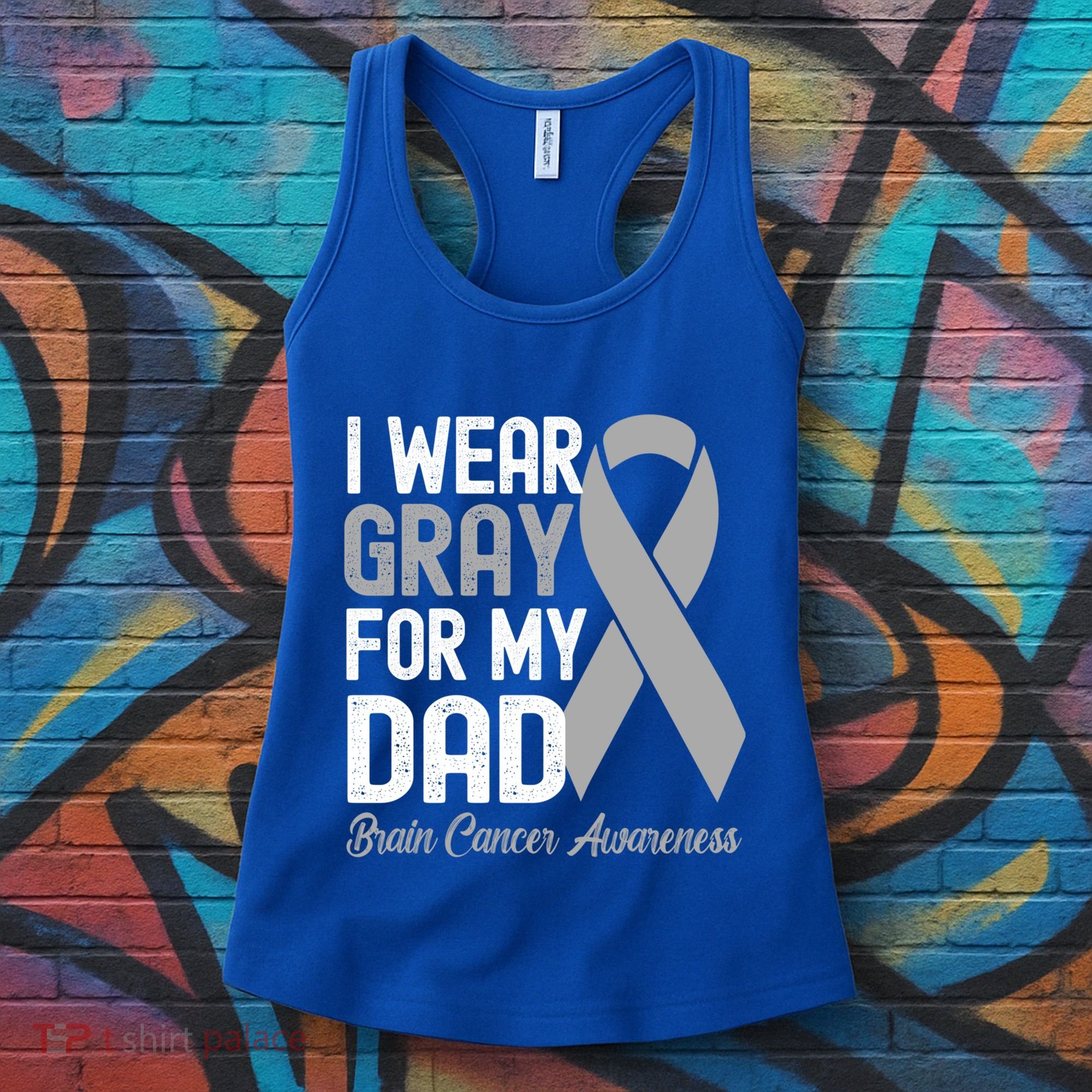 I Wear Gray For My Dad Brain Cancer Awareness Gift Women's Tank Top