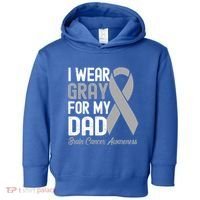 I Wear Gray For My Dad Brain Cancer Awareness Gift Toddler Hoodie thumb 0