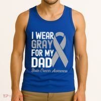 I Wear Gray For My Dad Brain Cancer Awareness Gift Tank Top thumb 3