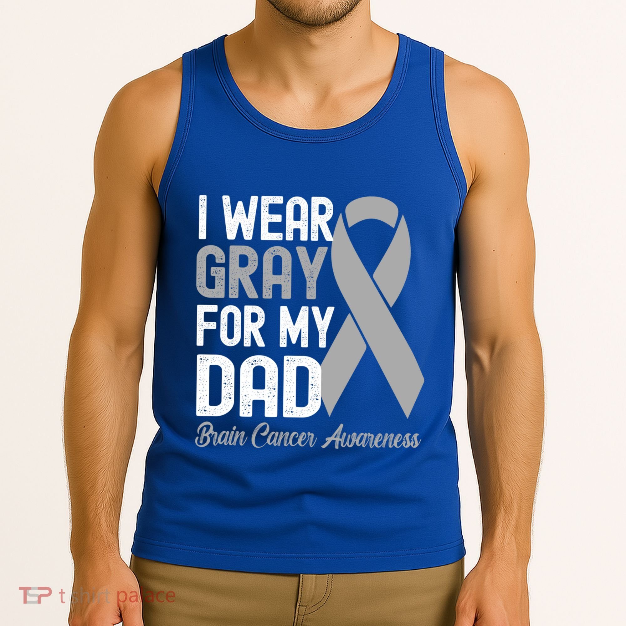 I Wear Gray For My Dad Brain Cancer Awareness Gift Tank Top