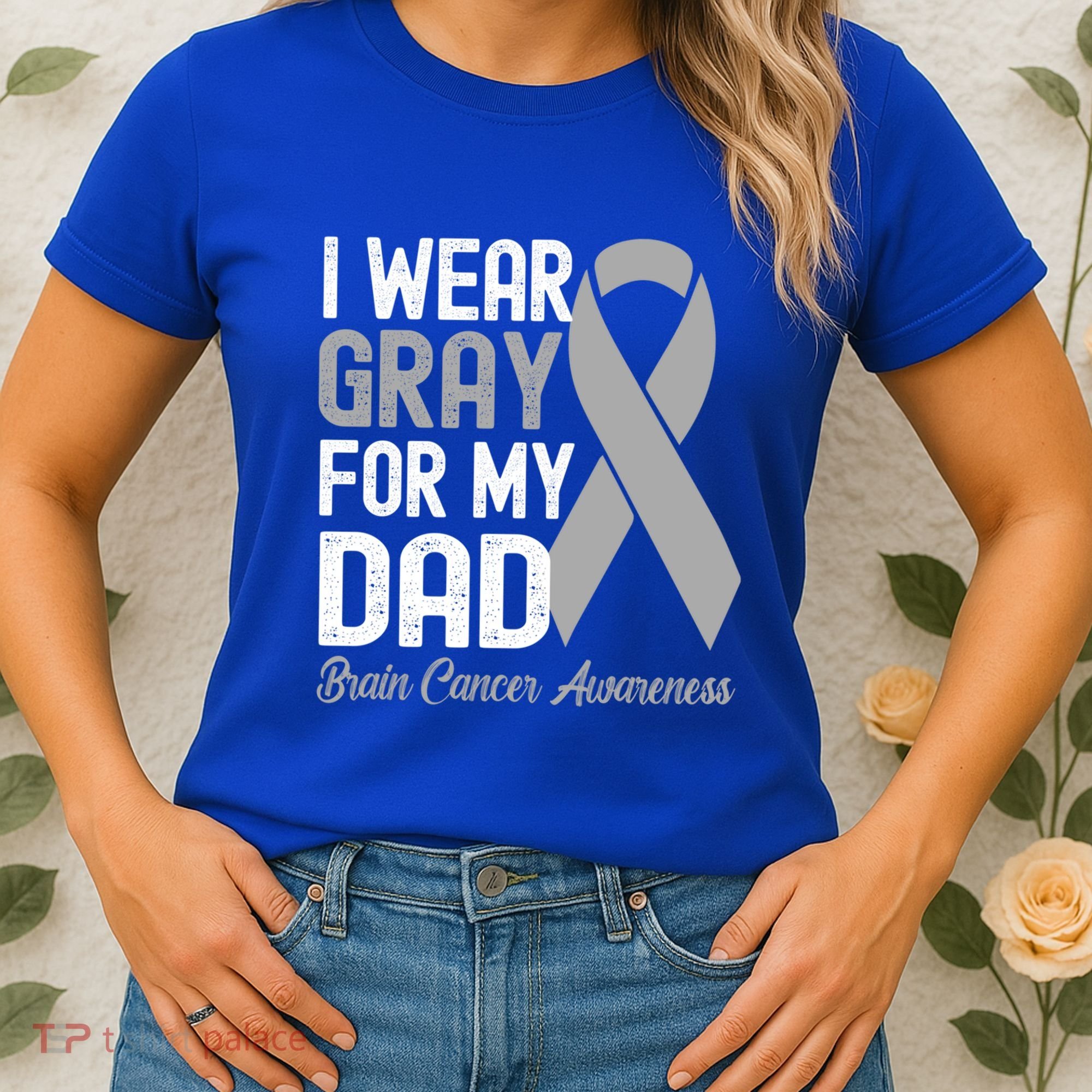 I Wear Gray For My Dad Brain Cancer Awareness Gift Women's T-Shirt
