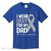 I Wear Gray For My Dad Brain Cancer Awareness Gift Kids T-Shirt thumb 0