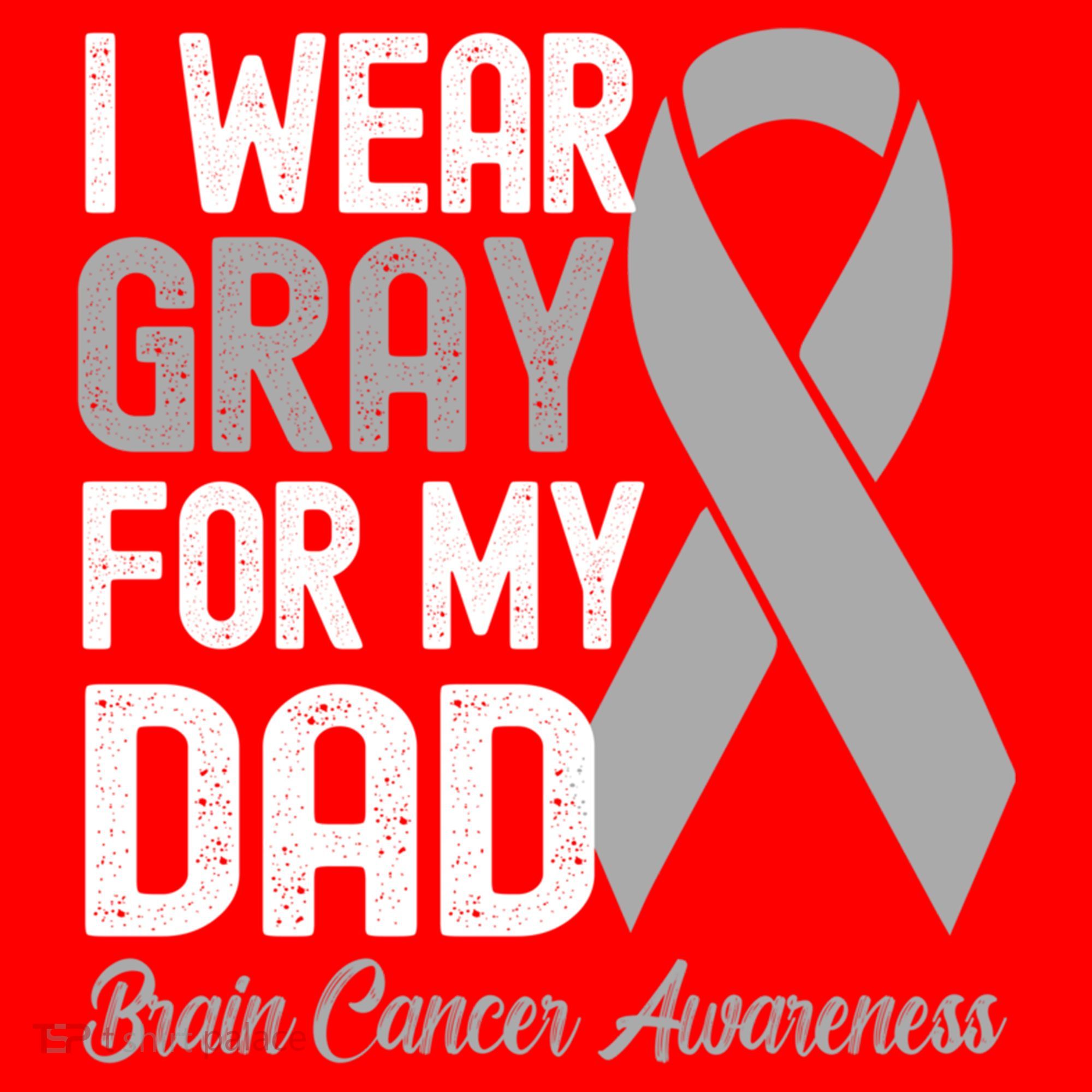 I Wear Gray For My Dad Brain Cancer Awareness Gift Santa Hat