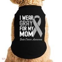 I Wear Gray For My Mom Brain Cancer Awareness Cool Gift Doggie Tank thumb 0
