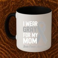 I Wear Gray For My Mom Brain Cancer Awareness Cool Gift Coffee Mug thumb 2