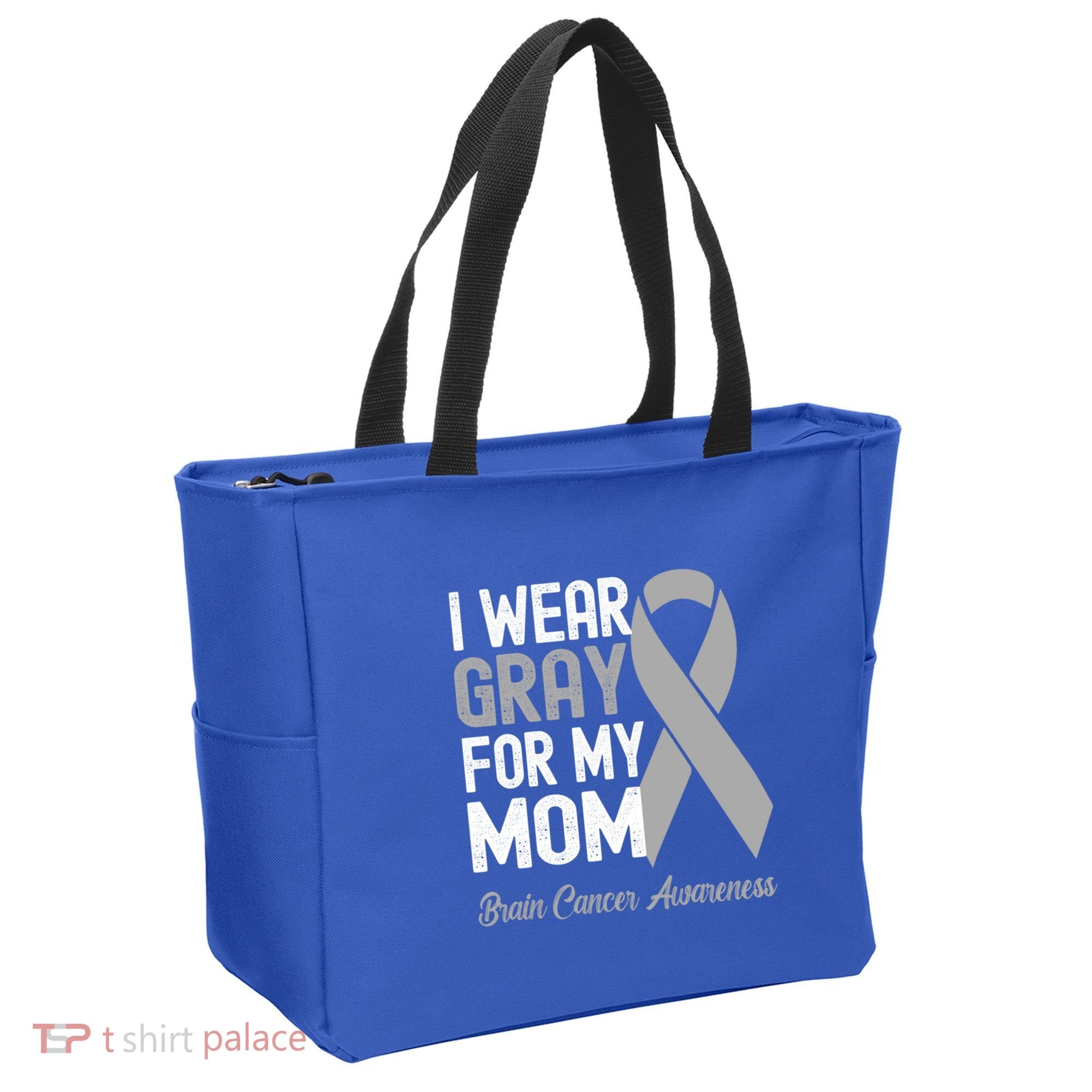 I Wear Gray For My Mom Brain Cancer Awareness Cool Gift Tote Bag