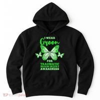 I Wear Green For Traumatic Brain Injury TBI Awareness Hoodie thumb 0
