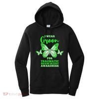I Wear Green For Traumatic Brain Injury TBI Awareness Women's Hoodie thumb 0