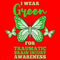 I Wear Green For Traumatic Brain Injury TBI Awareness Santa Hat thumb 1
