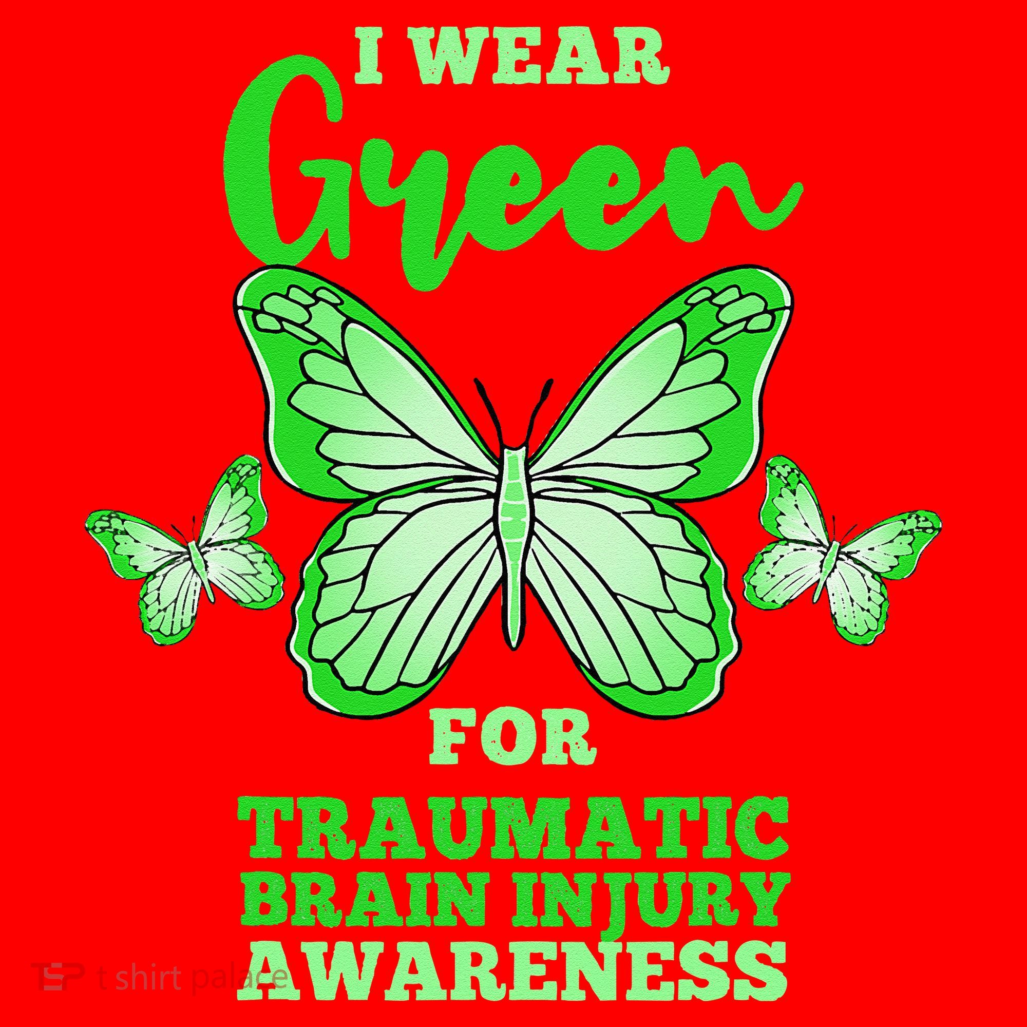 I Wear Green For Traumatic Brain Injury TBI Awareness Santa Hat