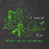 I Wear Green For Mental Health Awareness Butterfly Ribbon T-Shirt thumb 5