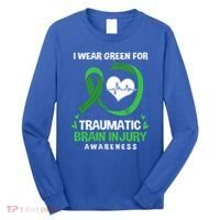 I Wear Green For Traumatic Brain Injury Awareness Gift Long Sleeve Shirt thumb 0