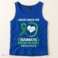 I Wear Green For Traumatic Brain Injury Awareness Gift Tank Top thumb 2