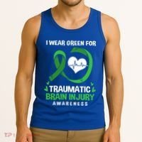 I Wear Green For Traumatic Brain Injury Awareness Gift Tank Top thumb 3
