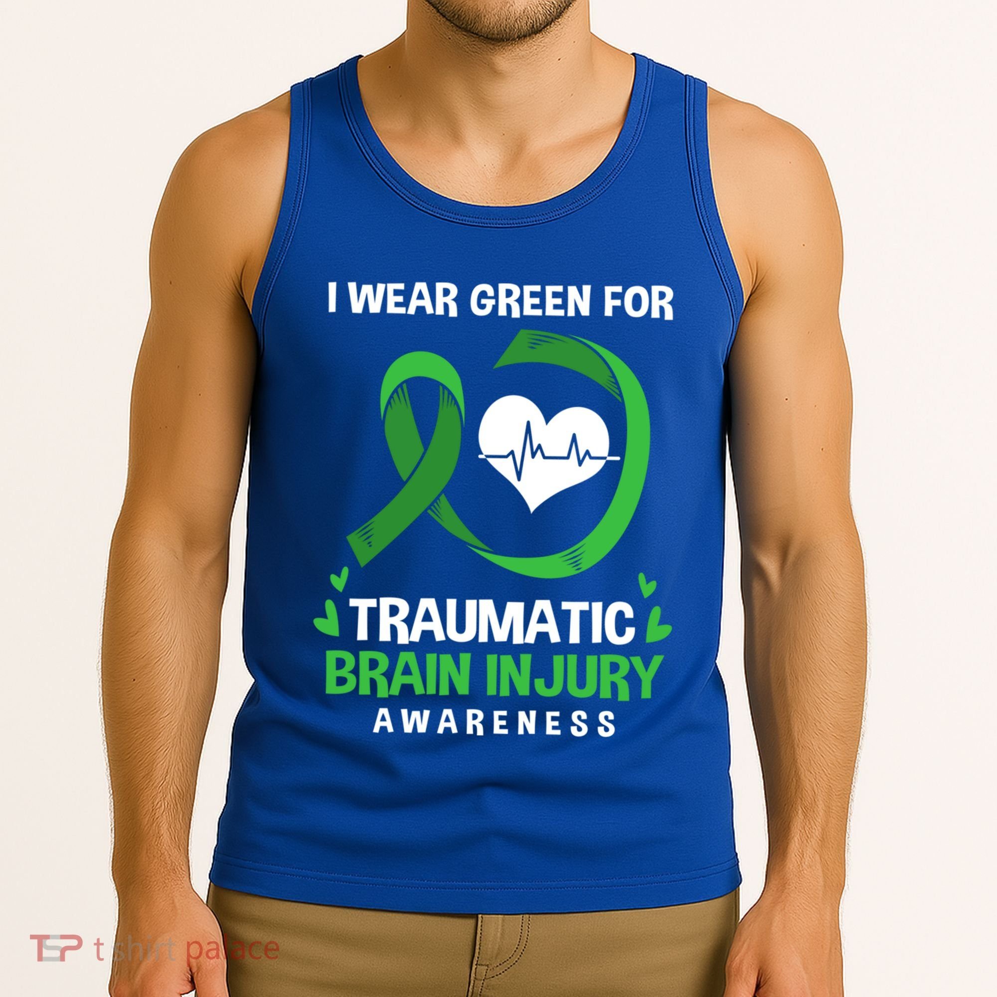 I Wear Green For Traumatic Brain Injury Awareness Gift Tank Top
