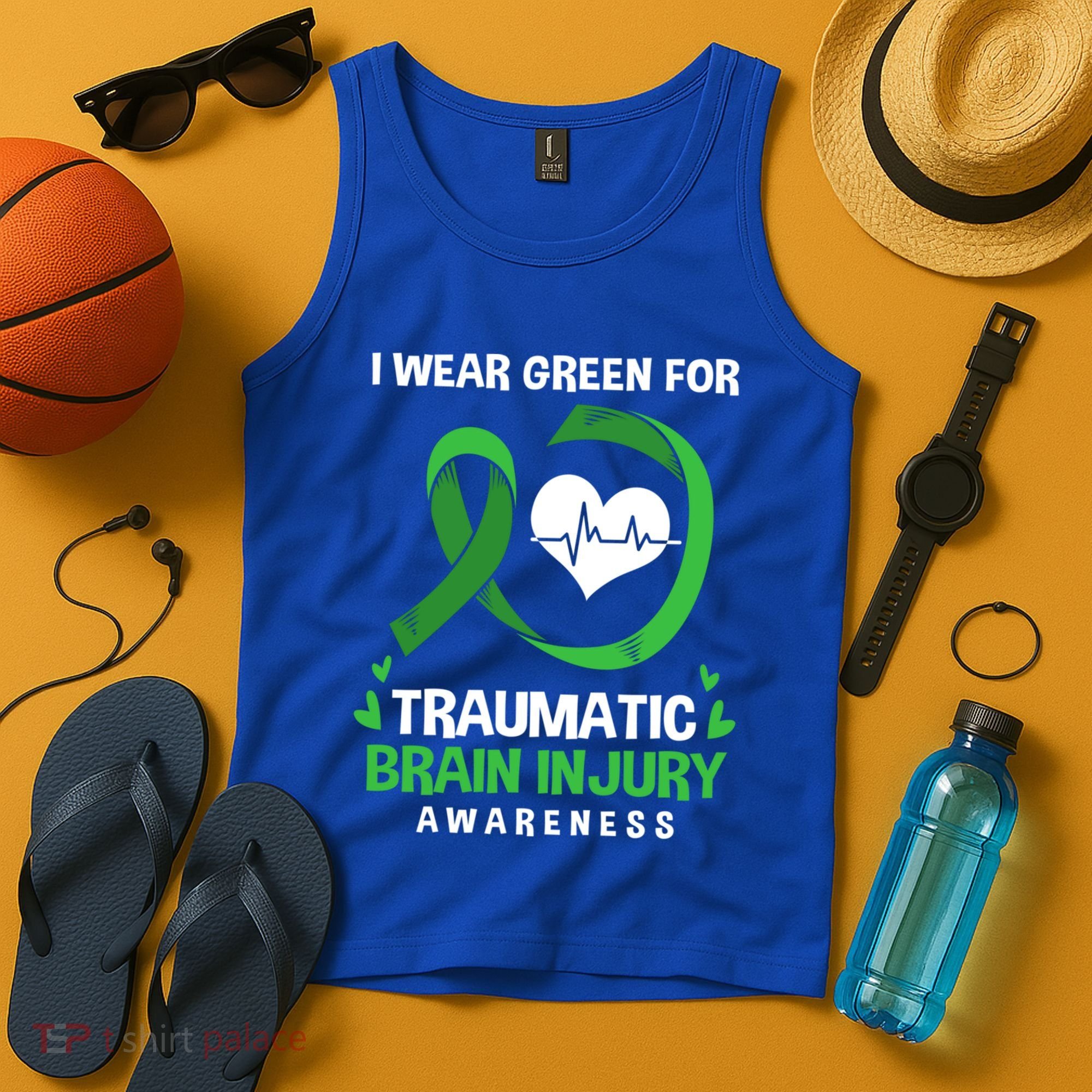 I Wear Green For Traumatic Brain Injury Awareness Gift Tank Top