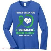 I Wear Green For Traumatic Brain Injury Awareness Gift Women's Long Sleeve Shirt thumb 0
