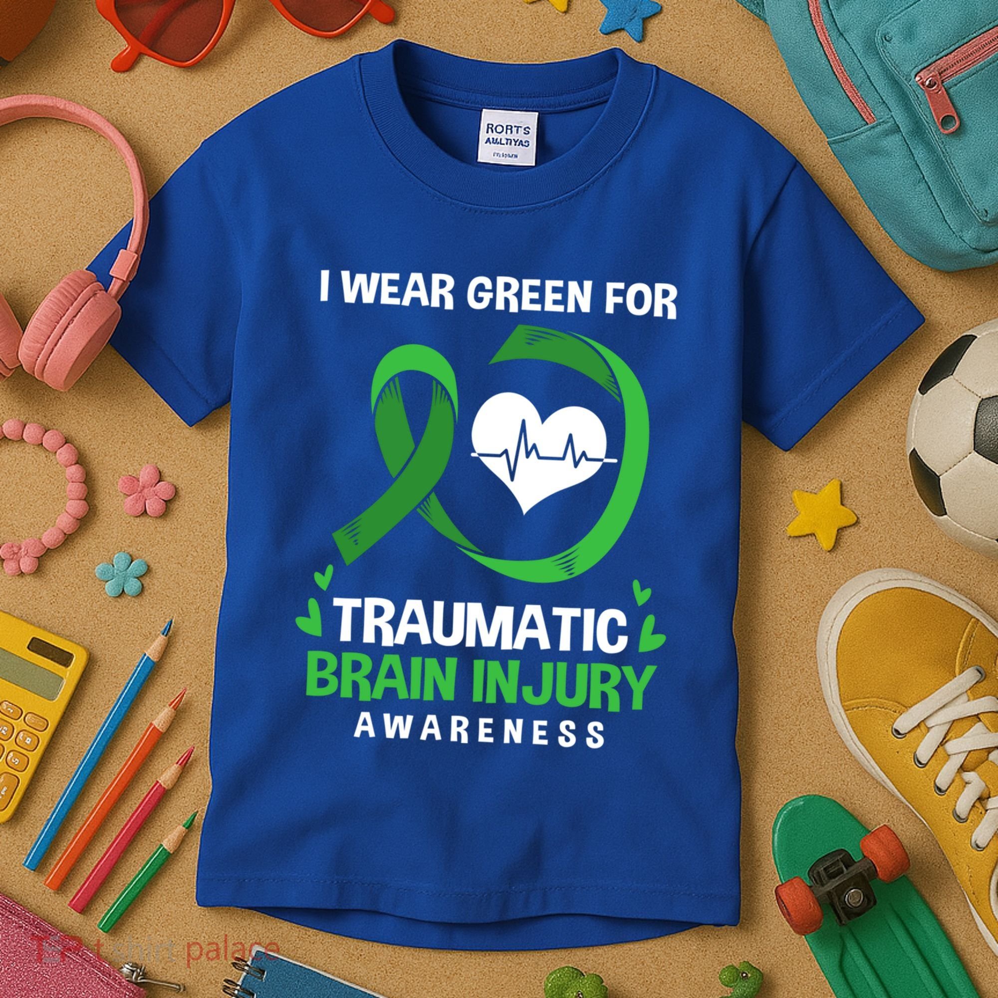 I Wear Green For Traumatic Brain Injury Awareness Gift Kids T-Shirt