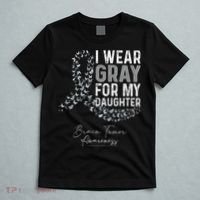 I Wear Gray For My Daughter Brain Tumor Awareness Month T-Shirt thumb 5