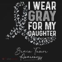 I Wear Gray For My Daughter Brain Tumor Awareness Month Women's Hoodie thumb 2