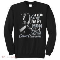 I Wear Grey For My Mom Brain Cancer Awareness Sweatshirt thumb 0