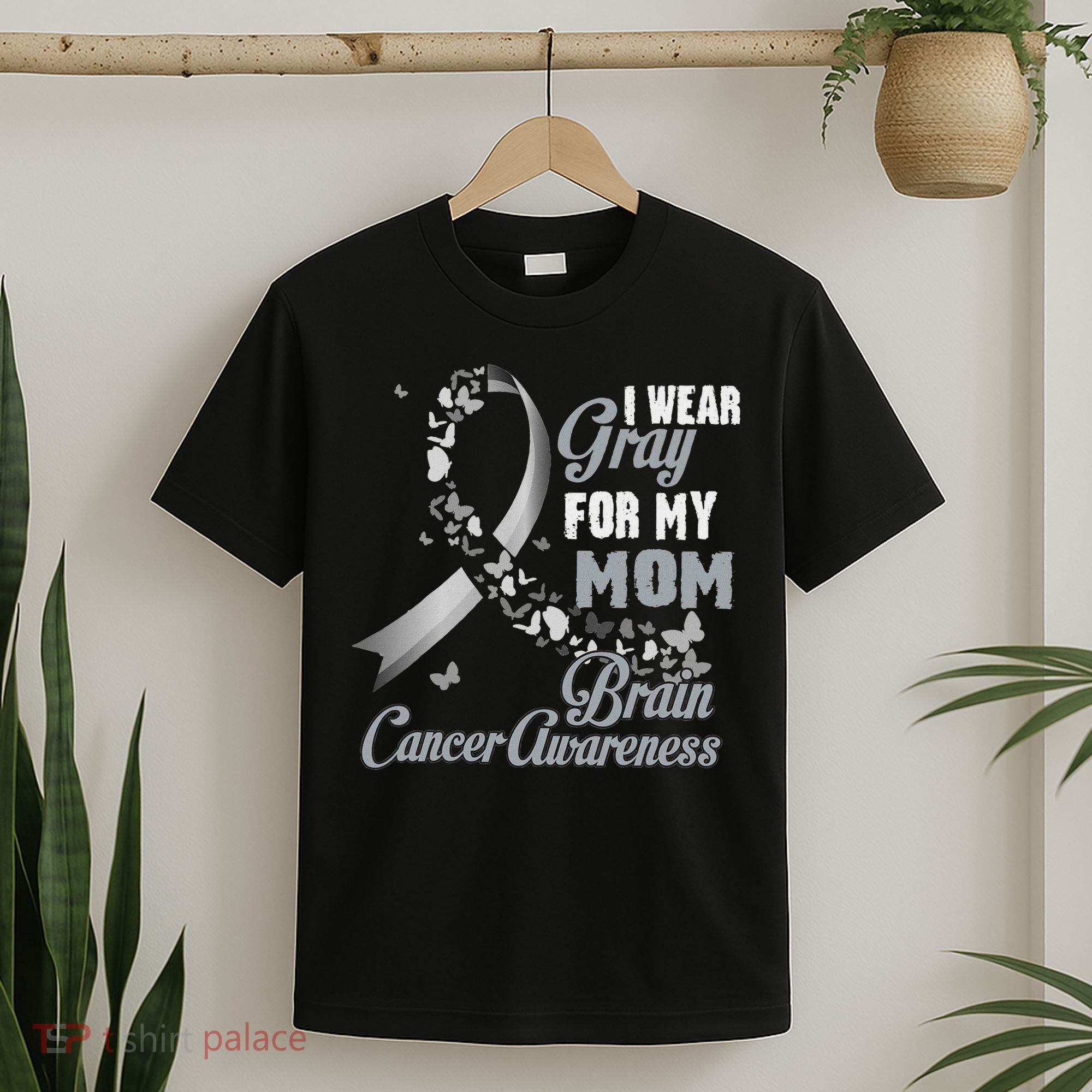 I Wear Grey For My Mom Brain Cancer Awareness T-Shirt